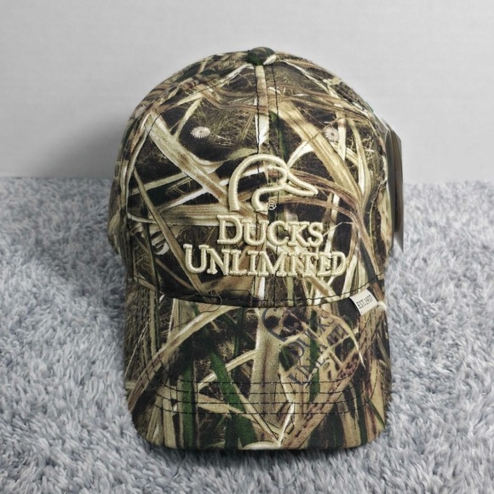 Ducks Unlimited Mossy Oak Shadow Grass Camo Adjustable Strapback Cap Hat Hunting